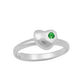 Sterling Silver Simulated Birthstone Heart Ring Adjustable Size 3 To 7 For Girls