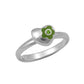 Girl Sterling Silver Heart Flower Simulated Birthstone Ring Adjustable Size 3-7