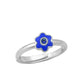 Girl Sterling Silver Birthstone Enamel Flower Ring Adjustable Size 3-7