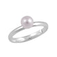 Sterling Silver 5mm White Or Pale Pink Cultured Pearl Girl's Ring (Size 3 To 7)
