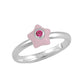 Girl's Sterling Silver Adjustable Birthstone Enamel Star Ring (Size 3-7)