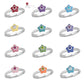 Girl's Sterling Silver Adjustable Birthstone Enamel Star Ring (Size 3-7) 2