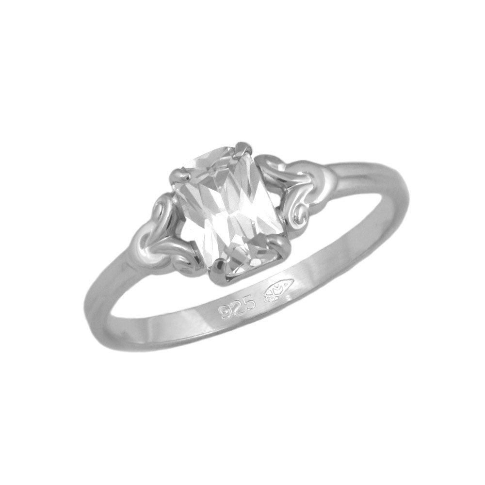 Girls Jewelry - Sterling Silver Simulated Birthstone Ring (size 4)