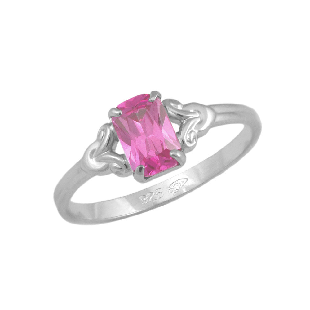 Girls Jewelry - Sterling Silver Simulated Birthstone Ring (size 4)