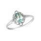 Sterling Silver Oval Shape Birthstone Ring For Girls (Size 4)