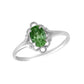 Sterling Silver Oval Shape Birthstone Ring For Girls (Size 4)