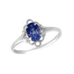 Sterling Silver Oval Shape Birthstone Ring For Girls (Size 4)