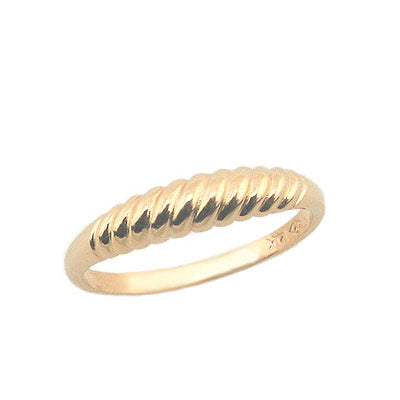 Children's Jewelry - 14K Yellow Gold Size 4 Dome Band Ring for Girls 1