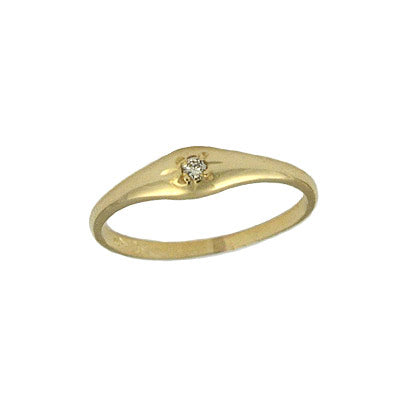 Child Jewelry - 10K Yellow Gold Size 4 Diamond Ring For Girls 1