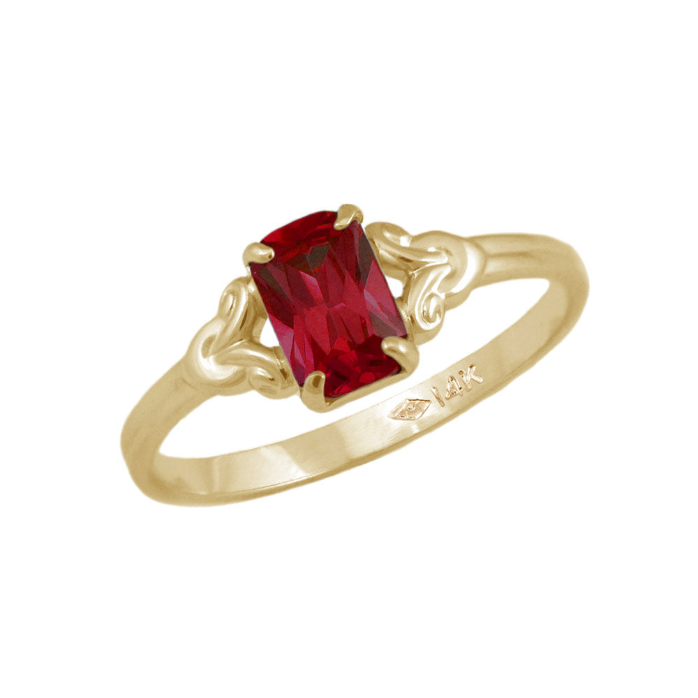 Girls Jewelry - 10K Yellow Gold Simulated Birthstone Ring (size 4)