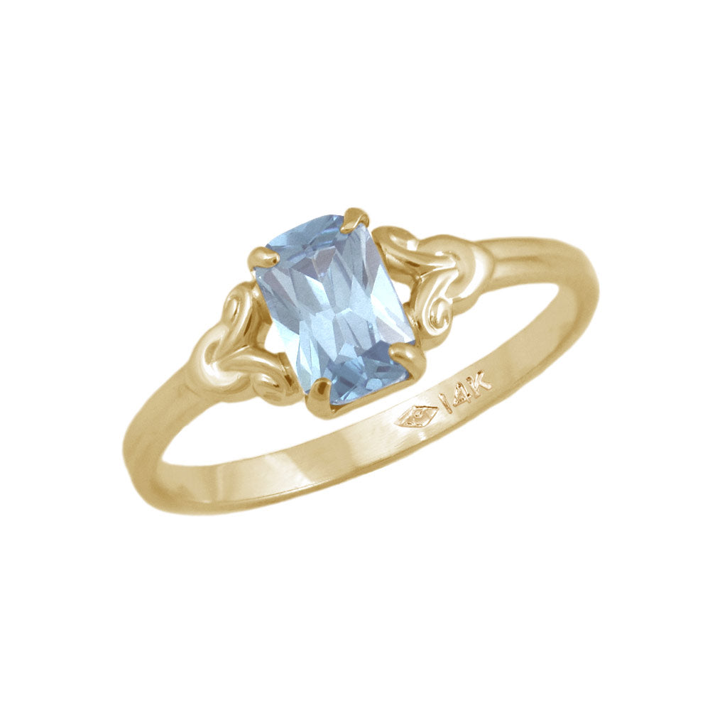 Girls Jewelry - 10K Yellow Gold Simulated Birthstone Ring (size 4)