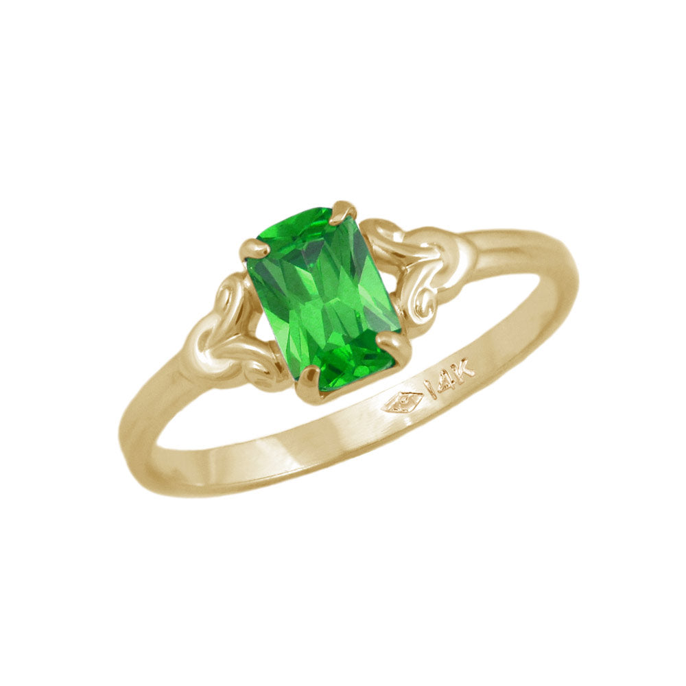Girls Jewelry - 10K Yellow Gold Simulated Birthstone Ring (size 4) 1