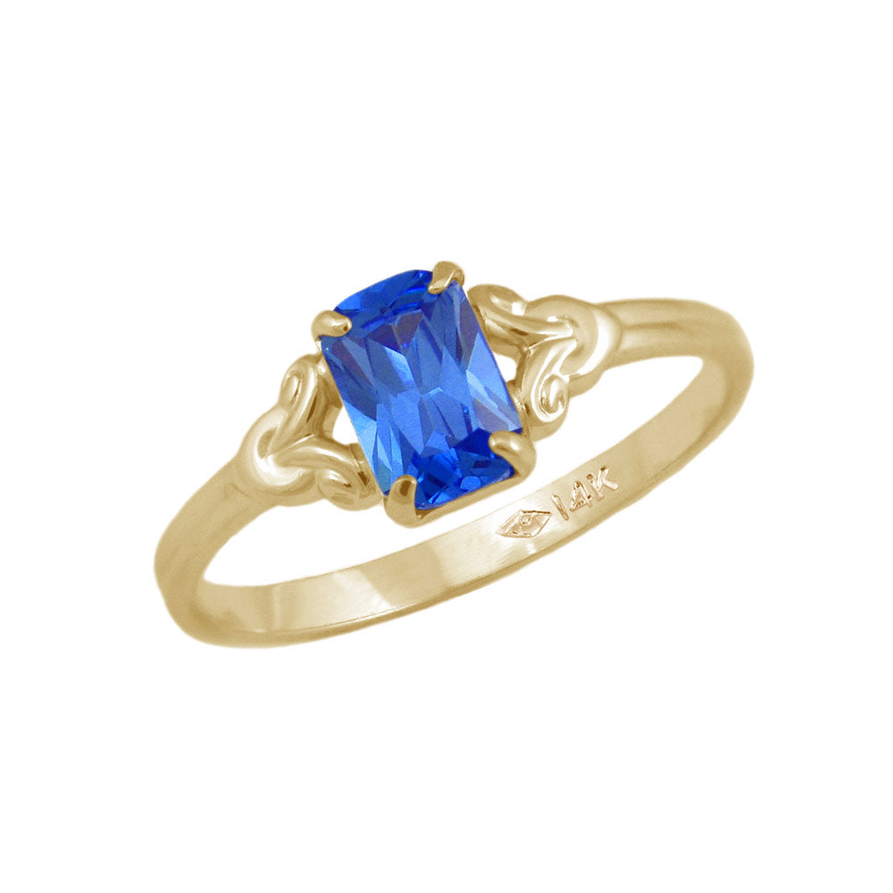 Girls Jewelry - 10K Yellow Gold Simulated Birthstone Ring (size 4)