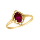 Girl 14K Yellow Gold Oval Shape Genuine Birthstone Ring (size 5 1/2)