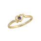 Size 3 1/2 Children's 14K Yellow Gold Heart Shaped Genuine Birthstone Ring