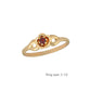 3 1/2 Children 14K Gold Flower Shape January Birthstone Ring - Garnet 1