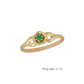 3 1/2 Children 14K Gold Flower Shape May Birthstone Ring - Emerald 1