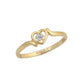 Size 3 1/2 Children's 14K Yellow Gold Diamond Heart Ring For Girls 1