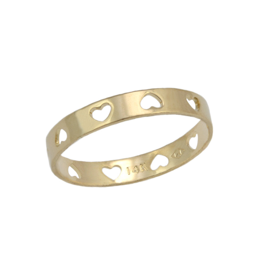 Loveify Baby & Toddler Girl Gold Or Silver All Around Cut Out Heart Band Ring ...