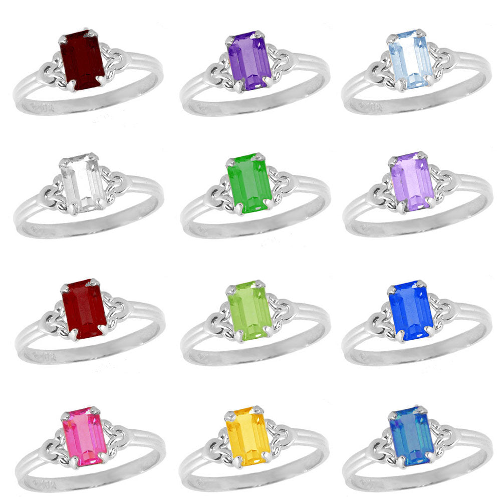 Girls Jewelry - Sterling Silver Simulated Birthstone Ring (size 4) 2