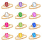 Girls Jewelry - 10K Yellow Gold Simulated Birthstone Ring (size 4) 2