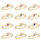 Size 3 1/2 Children's 14K Yellow Gold Heart Shaped Genuine Birthstone Ring 2