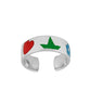 Sterling Silver Adjustable Multi Color Enameled Children & Teens Ring 1