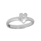 Girls Jewelry - Silver Diamond Flower Adjustable Ring From Size 3 To 6 1