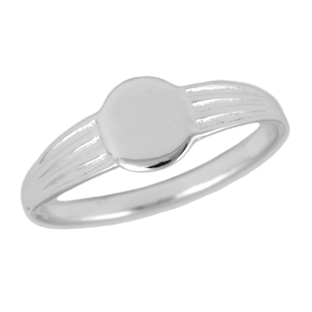 Children & Teens Jewelry - Silver Oval Signet Ring For Boys And Girls (6 Sizes) 1